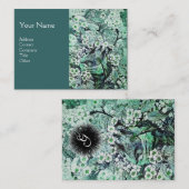 Carte De Visite NID OISEAU, monogramme, vert blanc noir (Devant / Derrière)