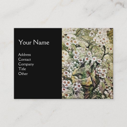 Carte De Visite NID OISEAU, monogramme, vert brun noir (Devant)