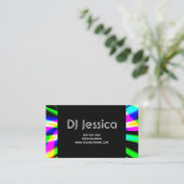 Carte De Visite Night Club Abstrait Neon Lights DJ (Debout devant)