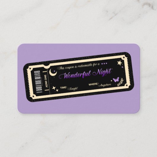 Carte De Visite Night coupon (Devant)