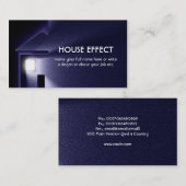 Carte De Visite Night House Lumière Electricité et hiver (Devant / Derrière)