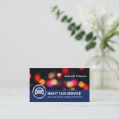 Carte De Visite Night Lights City Traffic Bokeh Taxi Service (Debout devant)