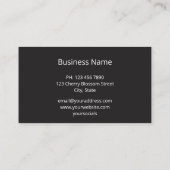 Carte De Visite Night Owl Business Photo Élégante (Dos)