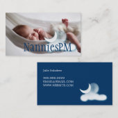 Carte De Visite Night PM Nanny Child Day Care Babysitter (Devant / Derrière)