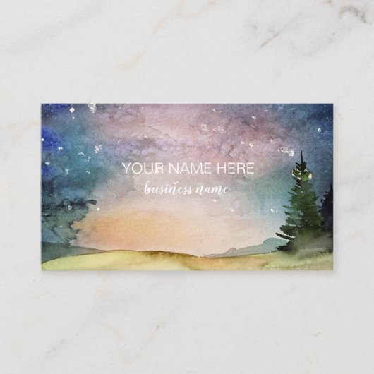 Carte de visite Night Sky Nature Watercolor (Devant)