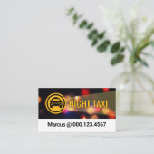 Carte De Visite Night Taxi Service City Lights (Debout devant)