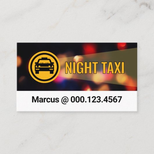Carte De Visite Night Taxi Service City Lights (Devant)