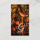 Carte De Visite NIGHTINGALE, ROSE MONOGRAM Rouge Jaune Noir Floral (Dos)