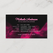 Carte De Visite *N'IMPORTE QUEL TEXTE* Neon rose moderne & Fumée (Dos)