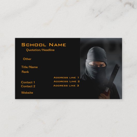 Carte de visite Ninja (Devant)
