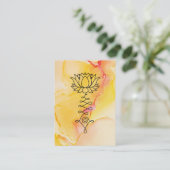 Carte De Visite Nirvana curatif jaune-orange de yoga de Lotus (Debout devant)