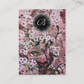 Carte De Visite NIVEAU D'OISEAU, monogramme, rose rouge blanc noir (Dos)