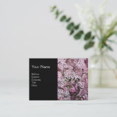 Carte De Visite NIVEAU D'OISEAU, monogramme, rouge rose blanc noir (Debout devant)