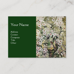 Carte De Visite NIVEAU D'OISEAU, monogramme, vert brun blanc