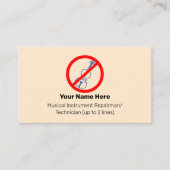 Carte De Visite No Blue Violins Instrument Tech Blanched Almond (Devant)