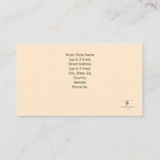 Carte De Visite No Green Violins Instrument Tech Blanched Almond  (Dos)