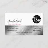 Carte De Visite Noble Argent Blanc Rouge Tiny Glitter Stars ajoute (Dos)