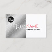 Carte De Visite Noble Argent Blanc Rouge Tiny Glitter Stars ajoute (Devant)