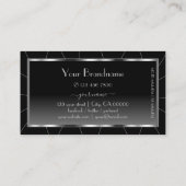 Carte De Visite Noble Argent Cadre noir Gradient avec Logo Luxe (Dos)