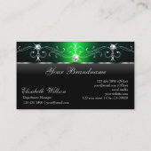 Carte De Visite Noble bijoux en croûte noir et vert avec logo (Dos)
