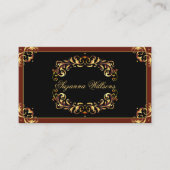 Carte De Visite Noble Black Brown Gold avec photo et code QR (Devant)
