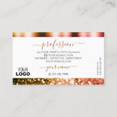 Carte De Visite Noble blanc orange rose Parties scintillant d'étin (Dos)