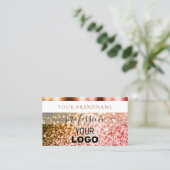 Carte De Visite Noble blanc orange rose Parties scintillant d'étin (Debout devant)