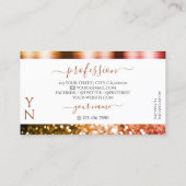 Carte De Visite Noble blanc orange rose Parties scintillant étince (Dos)