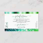 Carte De Visite Noble blanc Turquoise Parties scintillant étincela (Dos)