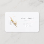 Carte De Visite Noble calligraphie : Monogramme or et noir (Devant)