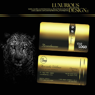 Carte De Visite Noble doré carreau chatoyant et logo