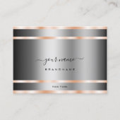 Carte De Visite Noble Graphite Silver Shimmery Rose Golden Lines (Devant)