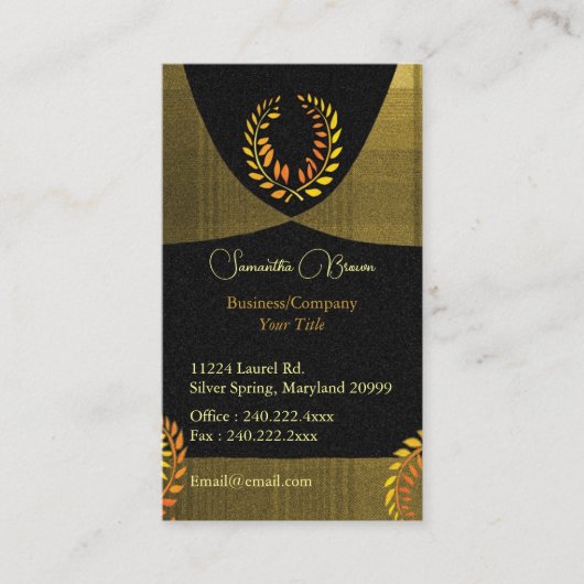 Carte De Visite Noble Laurel Wreath Professional (Devant)