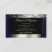 Carte De Visite Noble noir Bleu Argent Sparkle Parties scintillant (Dos)