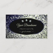 Carte De Visite Noble noir Bleu Argent Sparkle Parties scintillant (Devant)