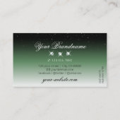 Carte De Visite Noble noir vert Ombre Sparkle Diamonds Élégant (Dos)