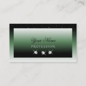 Carte De Visite Noble noir vert Ombre Sparkle Diamonds Élégant (Devant)