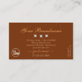 Carte De Visite Noble orange et diamants Brown étincelants Ajouter (Dos)