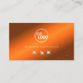 Carte De Visite Noble orange et diamants Brown étincelants Ajouter (Devant)