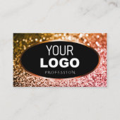 Carte De Visite Noble orange rose Ombre Parties scintillant noir A (Devant)