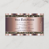 Carte De Visite Noble Parties scintillant or Étoiles Étoiles Rose  (Dos)