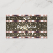 Carte De Visite Noble Parties scintillant or Étoiles Étoiles Rose  (Devant)