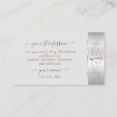 Carte De Visite Noble Rose Argent Ornate Sparkle Diamonds Ajouter (Dos)