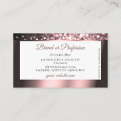 Carte De Visite Noble Rose rose et blanc Parties scintillant étinc (Dos)