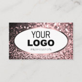 Carte De Visite Noble Rose rose et blanc Parties scintillant étinc (Devant)