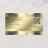 Carte De Visite Noble Shimmery Gold Shiny Diamonds Logo QR Code (Dos)