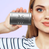 Carte De Visite Noble Shimmery Silver Sparkle Diamonds Initiales