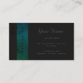 Carte De Visite Noble Turquoise Motif dégradé vert avec Monogramme (Dos)