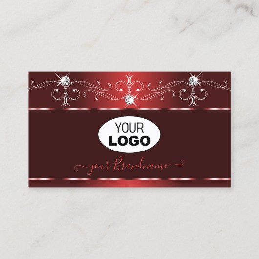 Carte De Visite Noble Vin Rouge Squigles Sparkle Diamonds Ajouter  (Devant)