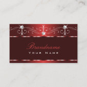 Carte De Visite Noble Vin Rouge Squigles Sparkle Diamonds Orné (Devant)